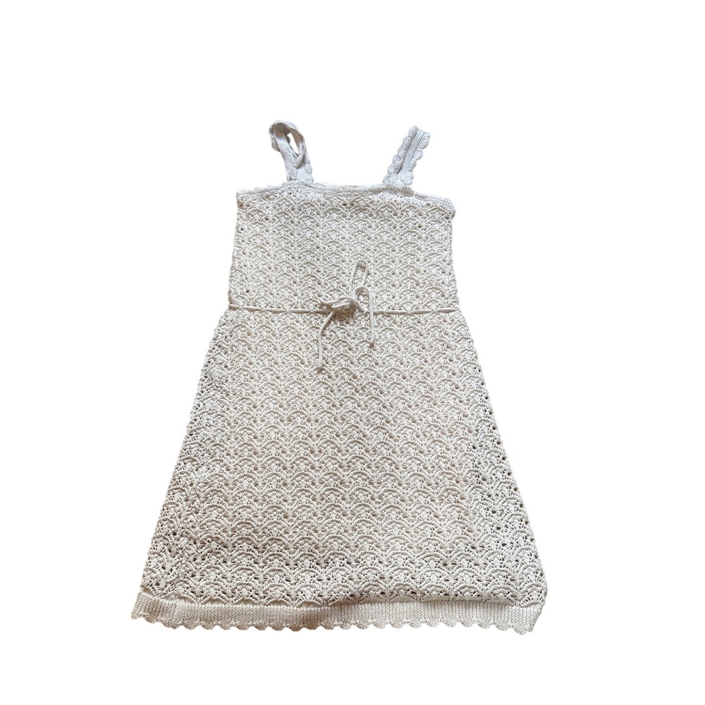 Jessica Simpson Crochet Dress Women Cream Boho Festival‎ Mini SIZE L